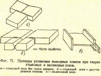 Зачем использовать выводные планки при сварке оэ металлов