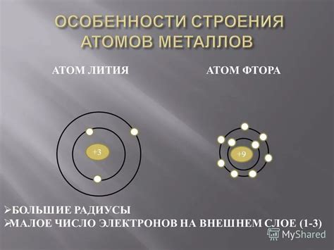 Отличия от атомов металлов