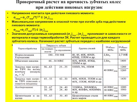 Расчет допускаемых напряжений в металле