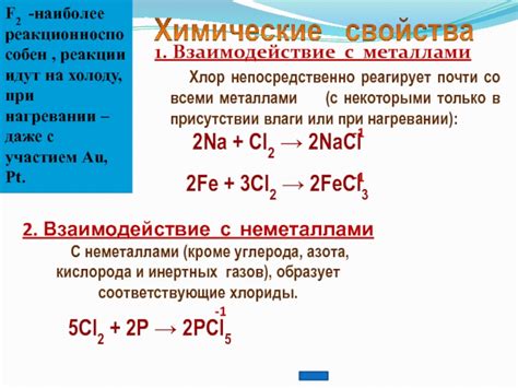 Хлор и его взаимодействие с металлами