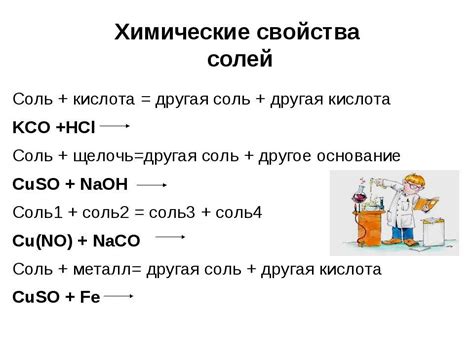  Химические свойства полученных солей 