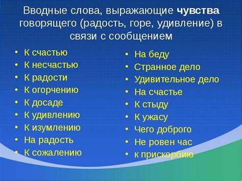 Вводные слова и словосочетания