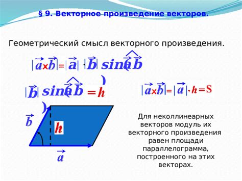 Векторное умножение векторов: правило и геометрический смысл