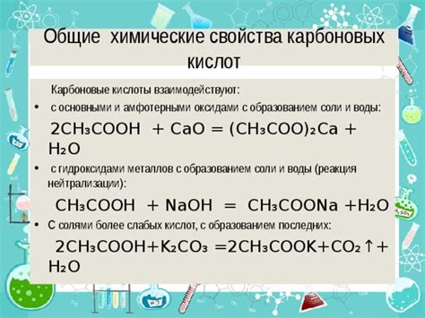 Взаимодействие с карбонатами и гидроксидами