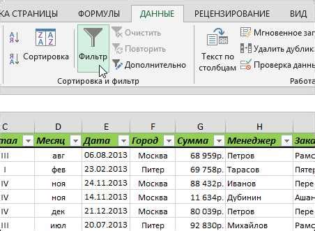 Включаем возможность фильтрации и сортировки результатов