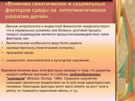 Влияние генетических факторов на скорость роста кости в продольном направлении