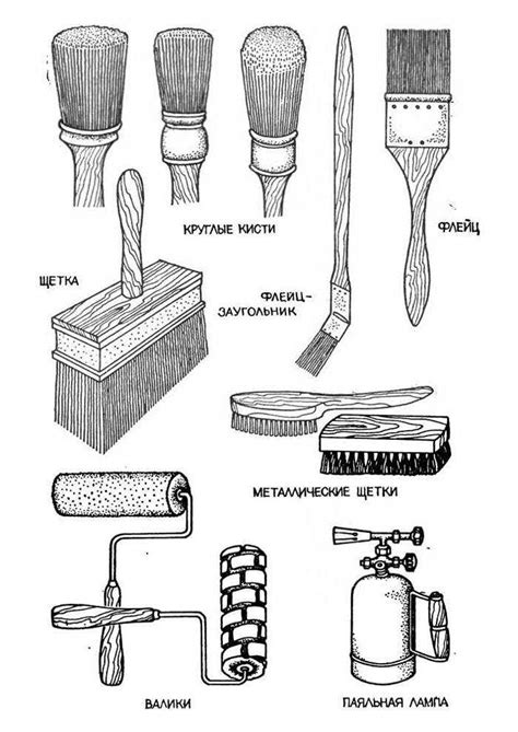 Выбор необходимых кистей, валиков и инструментов