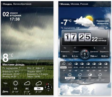 Выбор приложения для отображения текущей погоды на вашем устройстве