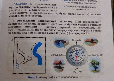 Вычисление азимута на восток северо-восток