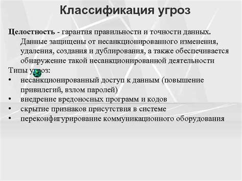 Гарантия правильности информации