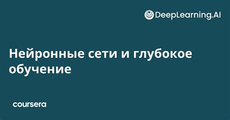 Глубокое обучение и нейронные сети