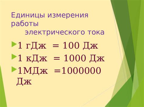 Единицы измерения работы тока