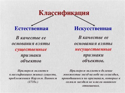 Естественная и искусственная классификация в информатике