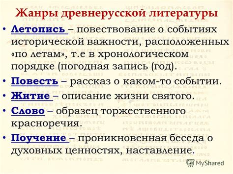 Жанры и их особенности