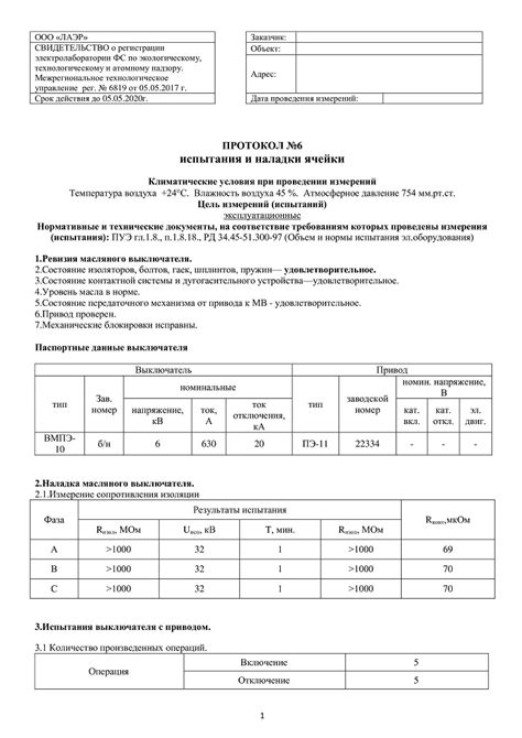 Завершение монтажа и проведение проверочных испытаний