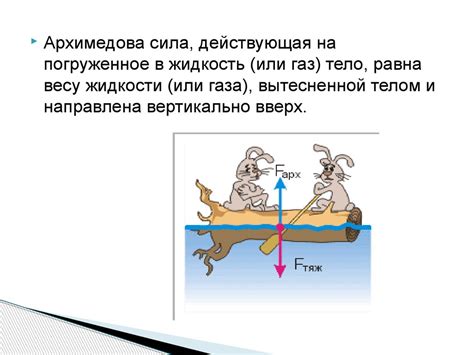 Закон Архимеда и плавание предметов в воде