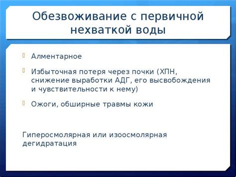 Избыточная потеря жидкости