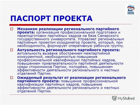 Инструменты и подходы к осуществлению регионального партийного проекта