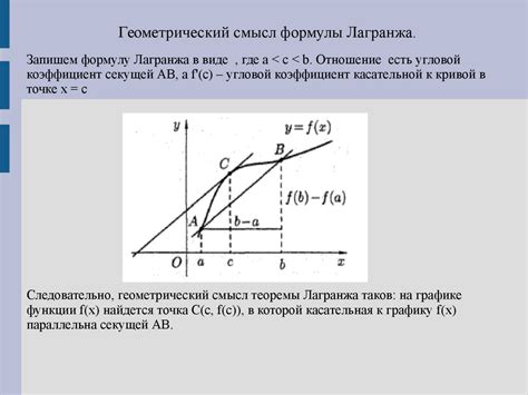 Использование теоремы Лагранжа