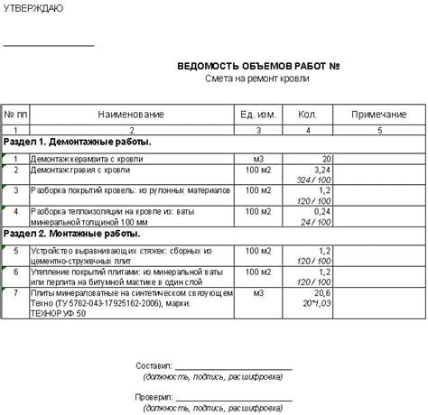 Как правильно оформить дефектную ведомость