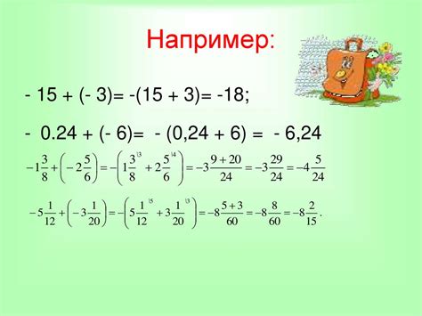 Комплексное сложение двух отрицательных чисел