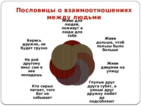 Мудрость пословицы в взаимоотношениях между людьми