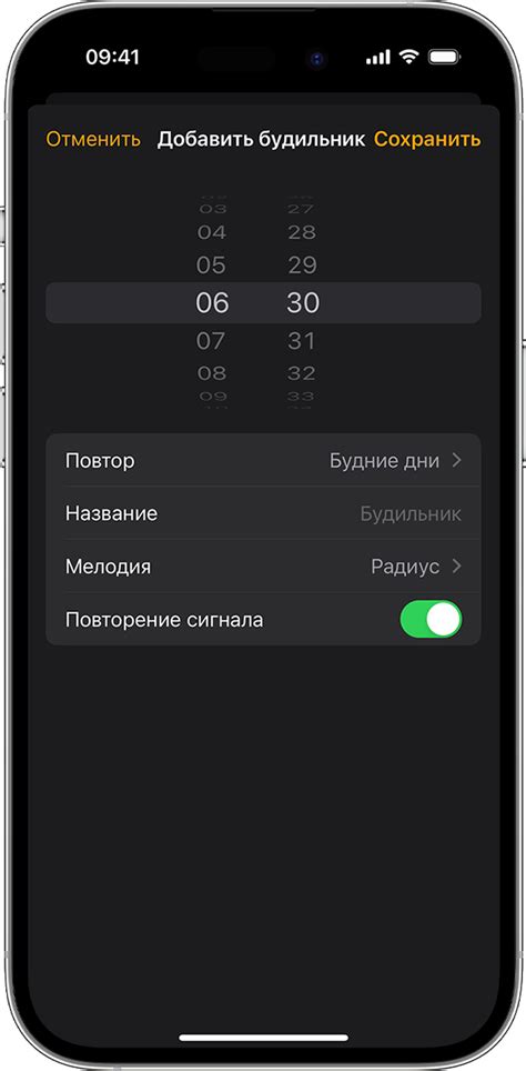 Настройка будильника на iPhone 12 Pro Max