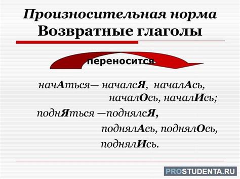 Несколько примеров возвратных глаголов