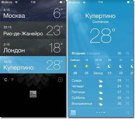 Обновление приложения Погода на iPhone