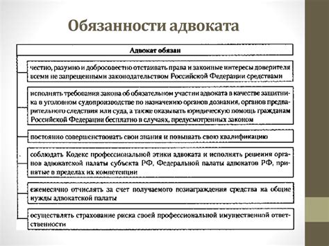 Обязанности адвоката и преподавателя в университете