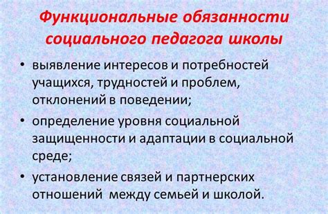 Обязанности и функции социального педагога в работе с разными возрастными группами