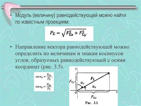 Определение вектора равнодействующей силы