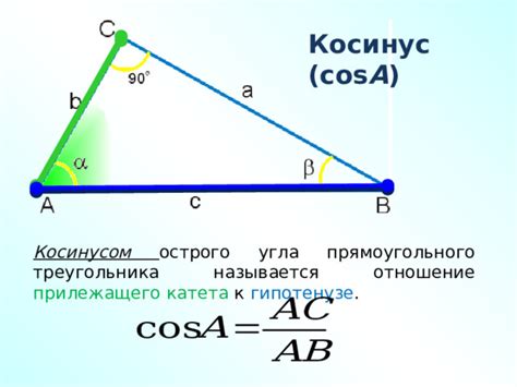 Определение косинуса