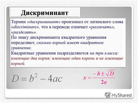 Определение понятия дискриминант в математике