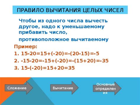 Основное правило для вычитания одного числа из другого