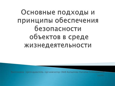 Основные принципы безопасности ОБЖ