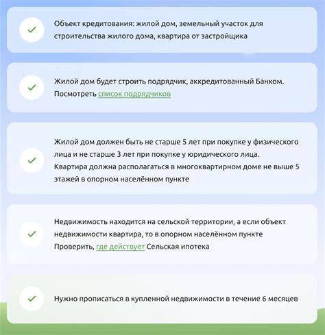 Основные требования к ипотеке