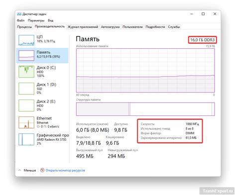 Основные характеристики оперативной памяти объемом 6 гб