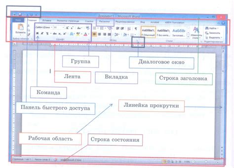 Основные элементы интерфейса текстового редактора на портативном компьютере