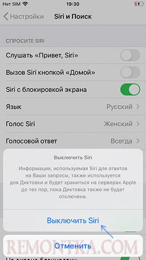 Отключение Siri на iPhone через iCloud