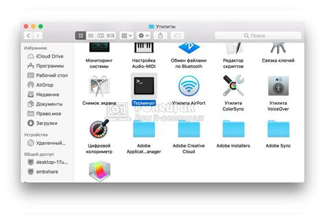 Откройте терминал Mac OS