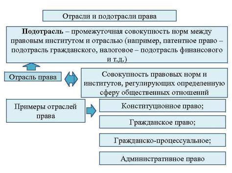 Отличия между институтом права и отраслью права