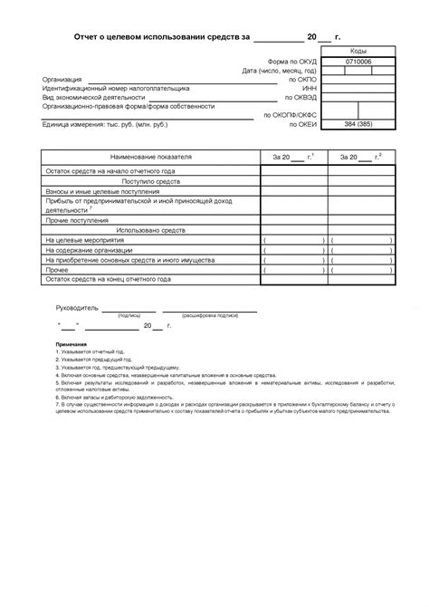 Отчет о целевом использовании: ключевые аспекты