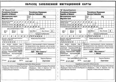 Оформление документов при пересечении границы