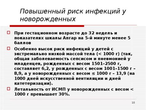 Повышенный риск появления инфекций