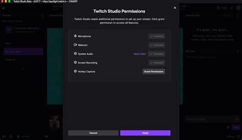 Подготовка к сохранению настроек Twitch Studio