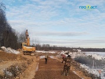 Подготовка места для установки габионов