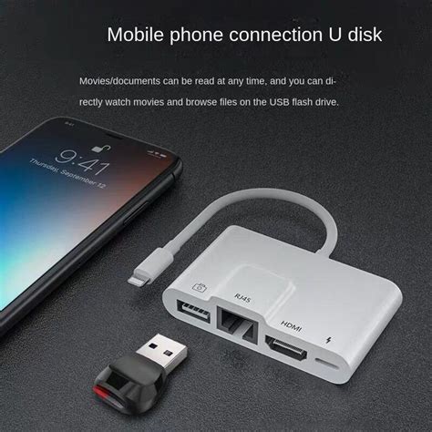 Подключение iPhone к адаптеру Lightning-HDMI