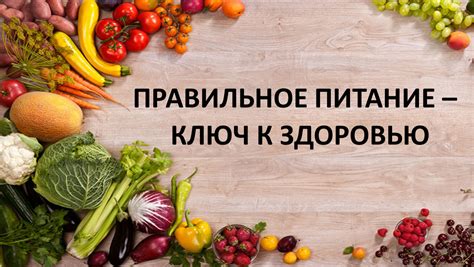 Правильное питание как ключ к здоровью