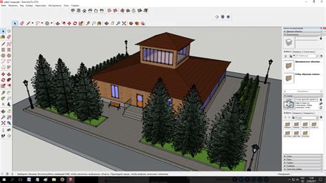 Применение различных стилей и текстур к мебели в SketchUp